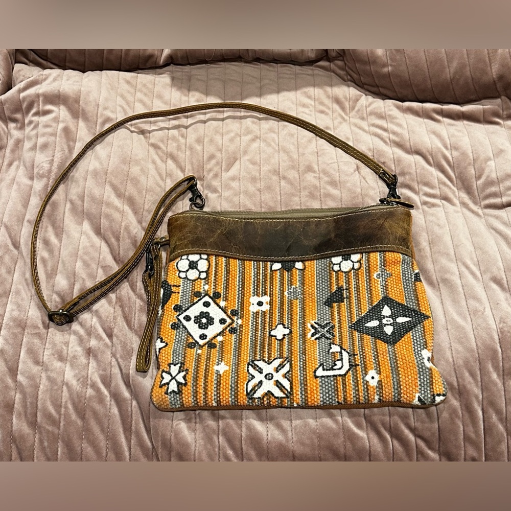Orange and Gray Striped Myra Bag